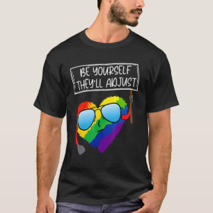 T-shirt Soyez vous-même Ils régleront Rainbow Heart Lgbt Q