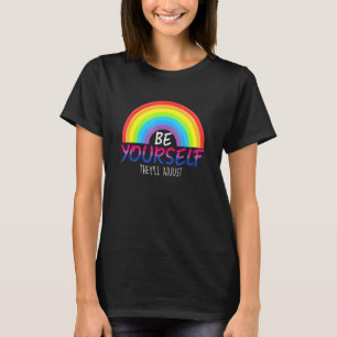 T-shirt Soyez Vous-Même Thll Ajuster Lgbtq Bisexual Drapea