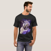 T-shirt Space Alien Riding Dragon (Devant entier)