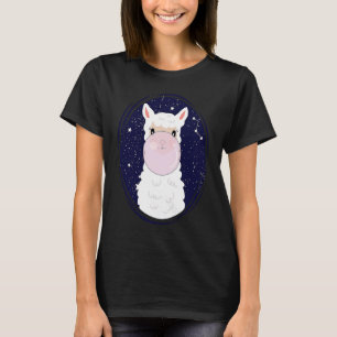 T-shirt Space Animaux habiller Lama avec Bubble Gum Kids C