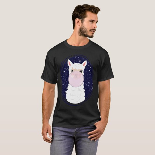 T-shirt Space Animaux habiller Lama avec Bubble Gum Kids C (Devant entier)