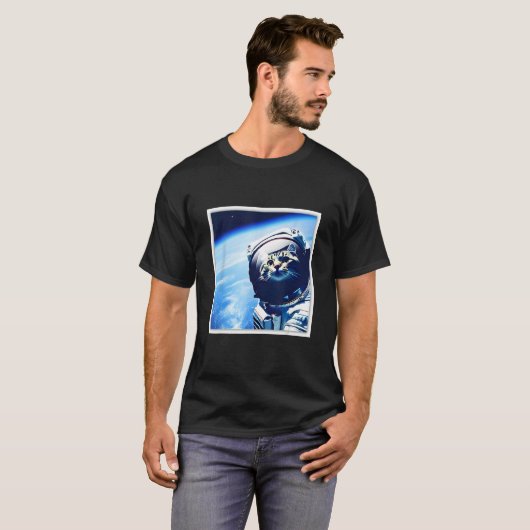 T-shirt space astronaut cat (Devant entier)