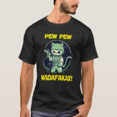 T-shirt Space Astronaut Pew Madafakas Angry Cat (Devant)