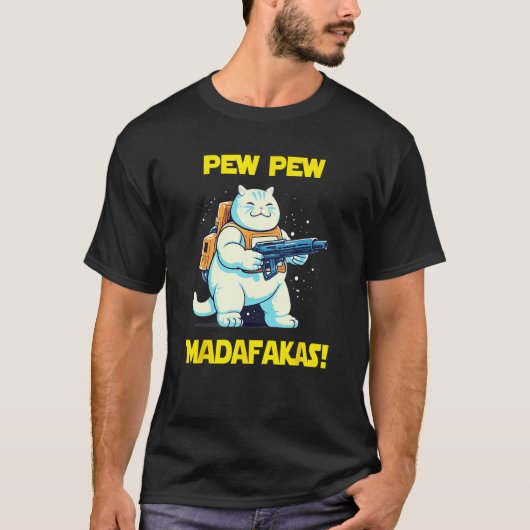 T-shirt Space Astronaut Pew Madafakas Chonk Cat (Devant)