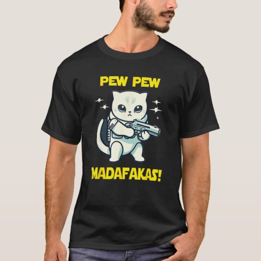 T-shirt Space Astronaut Pew Madafakas Scottish Fold Cat (Devant)