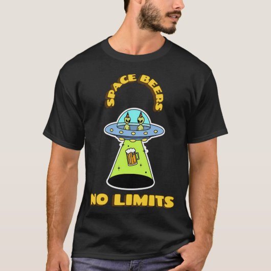 T-shirt Space Beers No Limits Ufo Party Aliens (Devant)