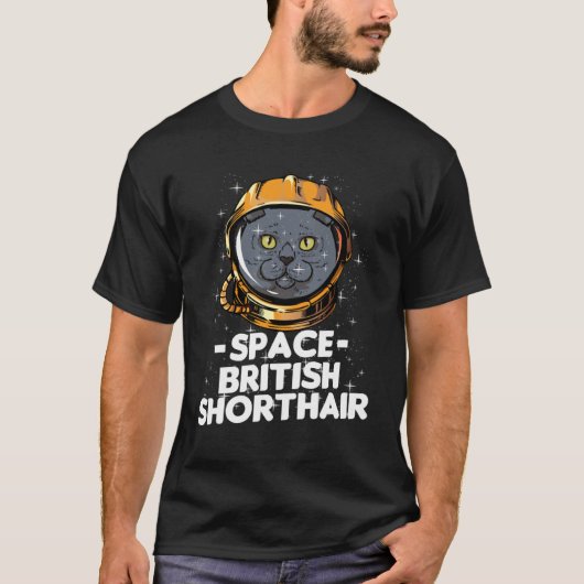 T-shirt Space British Short Hair Cat maman pour Noël (Devant)
