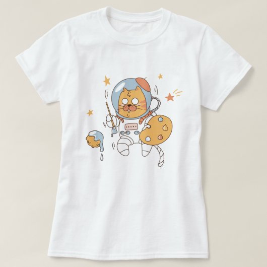 T-shirt Space Cat (Design devant)