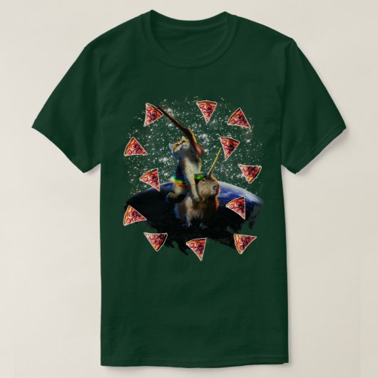 T-shirt Space Cat équitation Capybara (Design devant)
