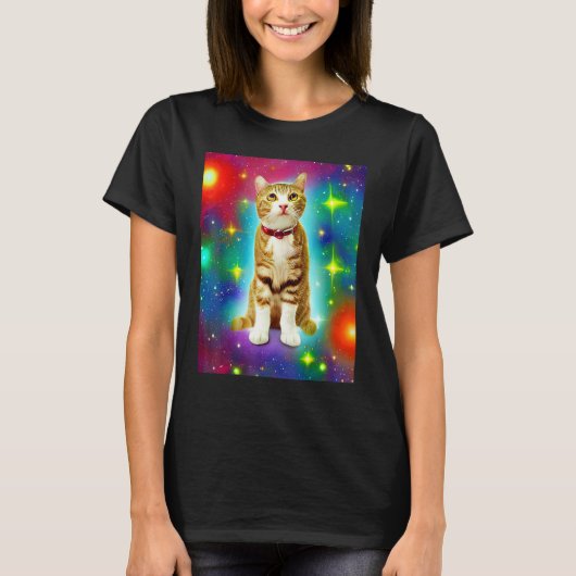 T-shirt Space Cat Kitty Kitten In Cat Style (Devant)