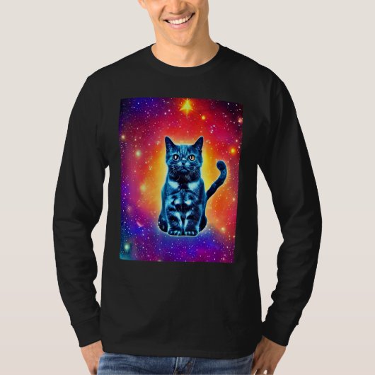 T-shirt Space Cat Kitty Kitten In Cat Style 1 (Devant)