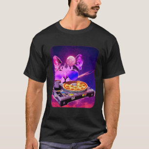 T-shirt Space Cat Remix DJ PIZZA Remix pour galaxie de cha
