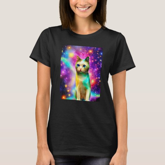 T-shirt Space Chat Kitty Kitten En Style Chat 12 (Devant)