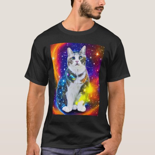 T-shirt Space Chat Kitty Kitten En Style Chat 3 (Devant)