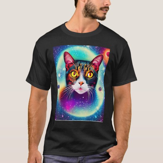 T-shirt Space Chat Kitty Kitten En Style Chat 3 (Devant)