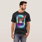 T-shirt Space Chat Kitty Kitten En Style Chat 3 (Devant entier)