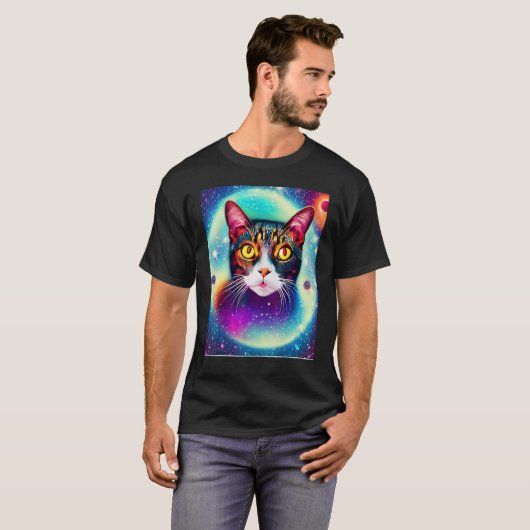 T-shirt Space Chat Kitty Kitten En Style Chat 3 (Devant entier)