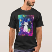 T-shirt Space Chat Kitty Kitten Lover En Style Art Chat Pr (Devant)