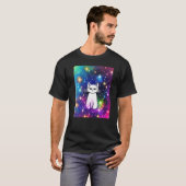 T-shirt Space Chat Kitty Kitten Lover En Style Art Chat Pr (Devant entier)