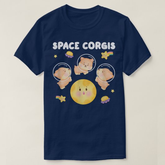 T-shirt Space Corgis Pembroke Welsh Corgi (Design devant)