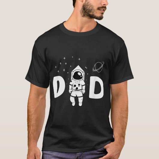 T-shirt Space Dad Astronaut Design (Devant)