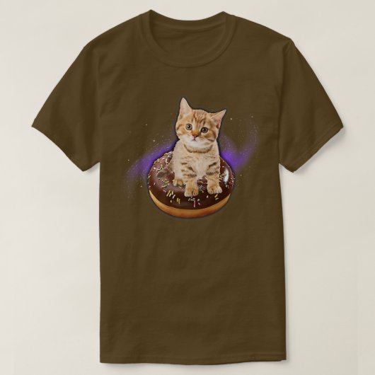 T-shirt Space Donut Chat Flying Kitty Galay (Design devant)
