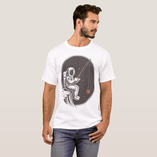 T-shirt Space Fisher – Astronaut Catching the Sun and Moon (Devant entier)