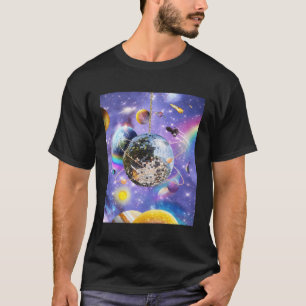 T-shirt Space Galaxy Disco Ball