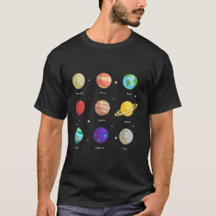 T-shirt Space Galaxy Planètes solaires Vénus Mars Jupite