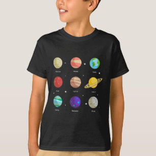 T-shirt Space Galaxy Planètes solaires Vénus Mars Jupiter 