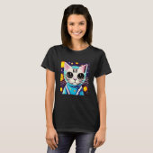 T-shirt Space Kitten Chat Kitty Science Fiction Feline Des (Devant entier)