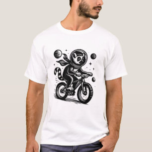 T-shirt Space Lemur Astronaut Riding Bicycle - Madagascar 