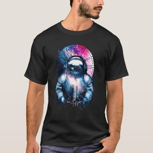 T-shirt Space Man Astronauts Science Cosmos Galaxy Surreal (Devant)