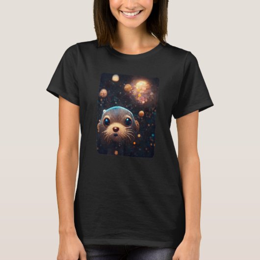 T-shirt Space Otter Cosmic Otter Pajamas Otter Space (Devant)