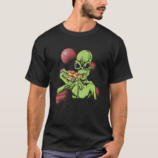 T-shirt Space Pizza Alien Ufo Lumières Création Ventilateu (Devant)