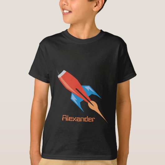 T-shirt Space Rocket Boys Nom personnalisé personnel (Devant)
