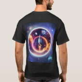 T-shirt "Space Rocket Holographic Circle" (Dos)