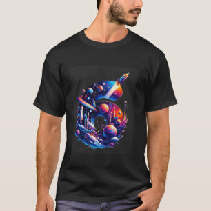 T-shirt Space Rocket Planet Enfant 6e fête d'anniversaire