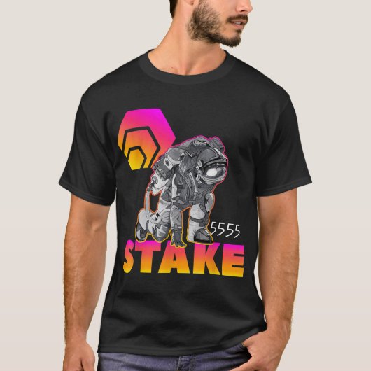 T-shirt Space Staker | Futuristic Crypto Astronaut (Devant)