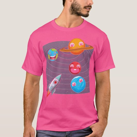 T-shirt Space Travel Rocket Galaxy Astronomie Cute Pl (Devant)