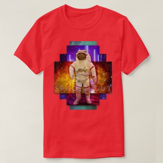 T-shirt Spaced Out Synthwave Astronaut (Design devant)