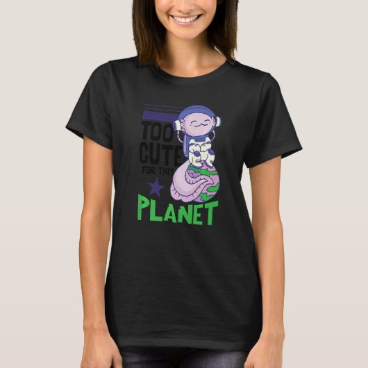 T-shirt Spaceman Astronaute Axolotl de l'espace (Devant)