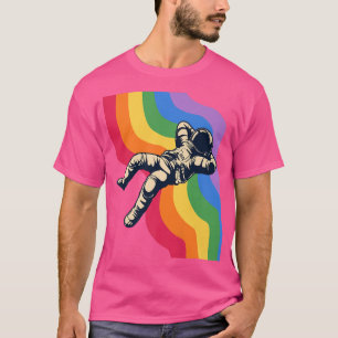 T-shirt Spaceman, astronaute on a rainbow, Pride Month, Ra