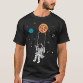 T-shirt Spaceman Pizza, Funny Fast Food Solar System Astro (Devant)