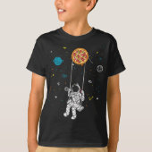 T-shirt Spaceman Pizza, Funny Fast Food Solar System Astro (Devant)