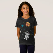 T-Shirt Spaceman Pizza, Funny Fast Food Solar System Astro (Devant entier)