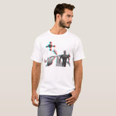T-shirt Spaceport : anaglyphe rouge-cyan (Devant entier)