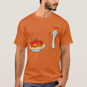 T-shirt Spaghetti Drôle Avec Fourche