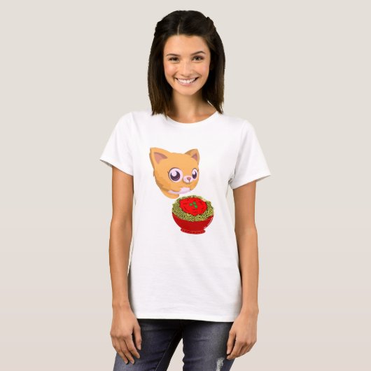 T-shirt Spaghetti mangeur de chat (Devant entier)
