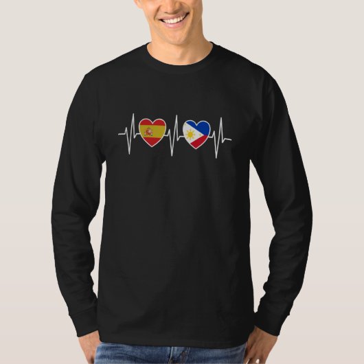 T-shirt Spain And Philippines Philippine Flag Flags (Devant)
